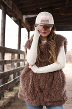Small Town Smokeshow Trucker Hat - Blush/Olive