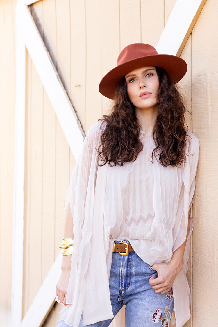 Lenny Wool Short-Brim Hat - Rust