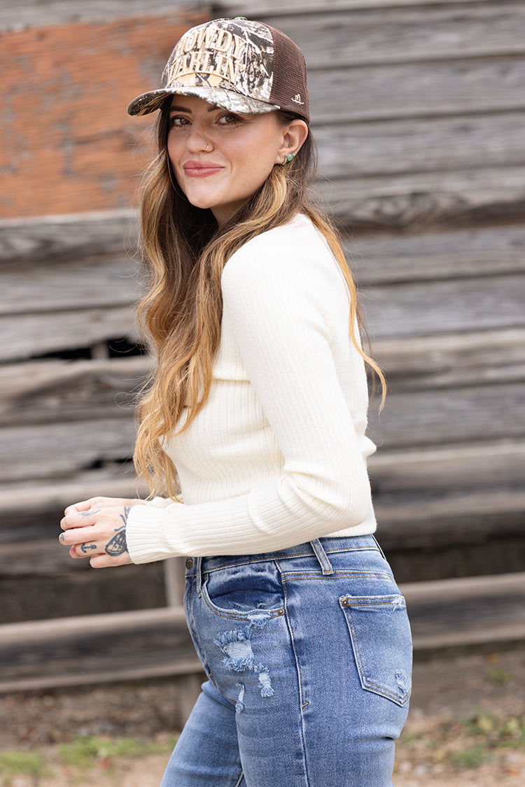 Howdy Darlin' Camo Trucker Hat - Beige