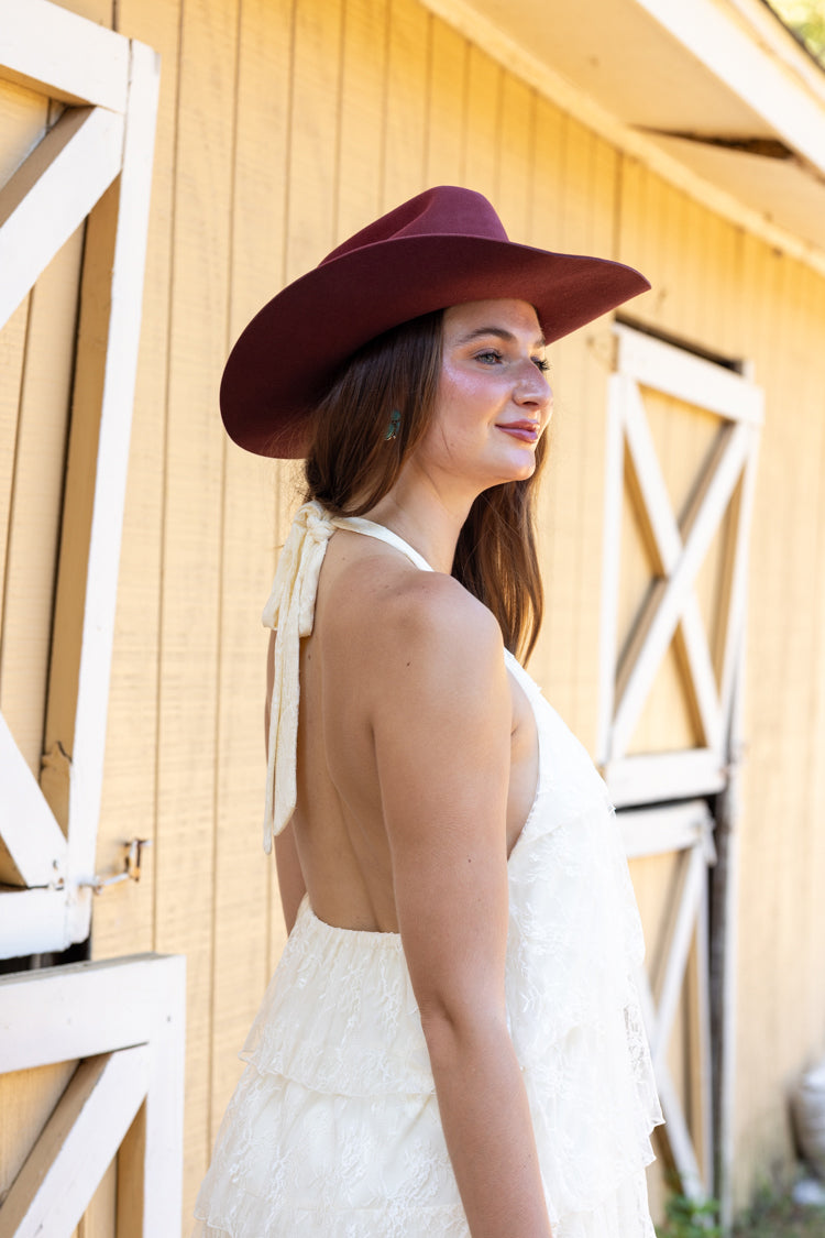 Rider Wool Cowboy Hat - Maroon
