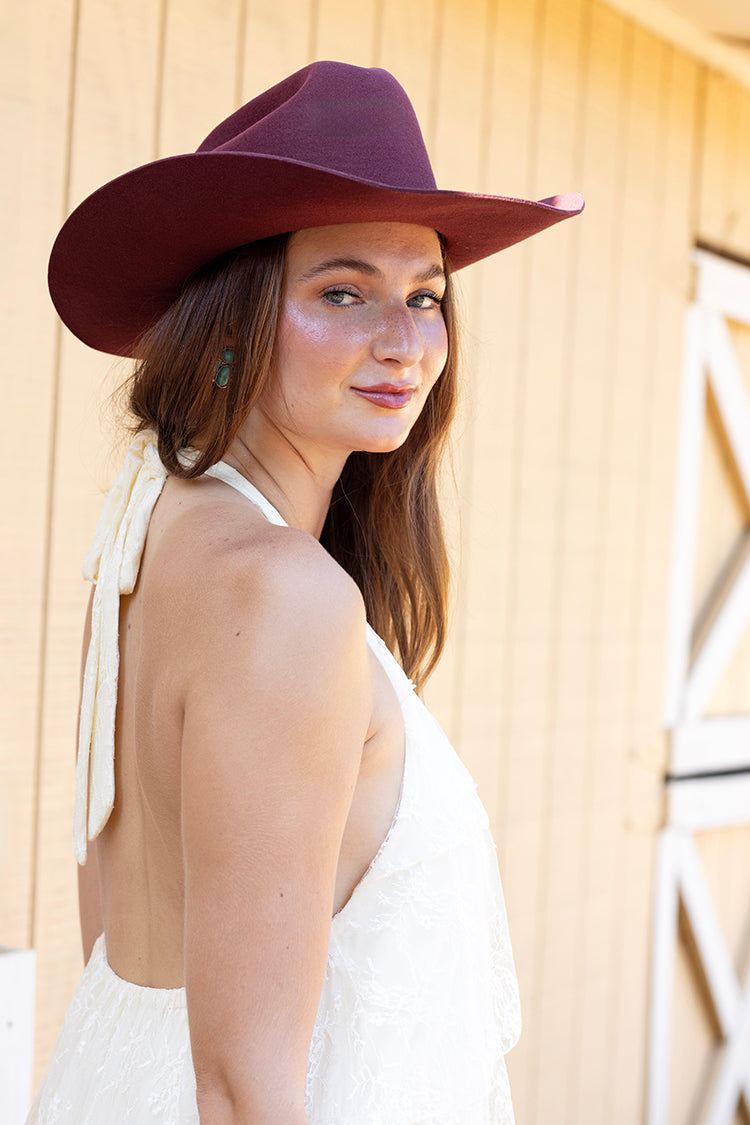 Rider Wool Cowboy Hat - Maroon