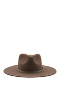 Brown fedora flat brim hat for custom hat bar-Fleastyle
