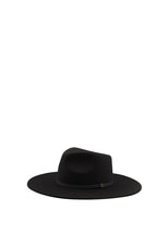 Black fedora flat brim hat for custom hat bar-Fleastyle