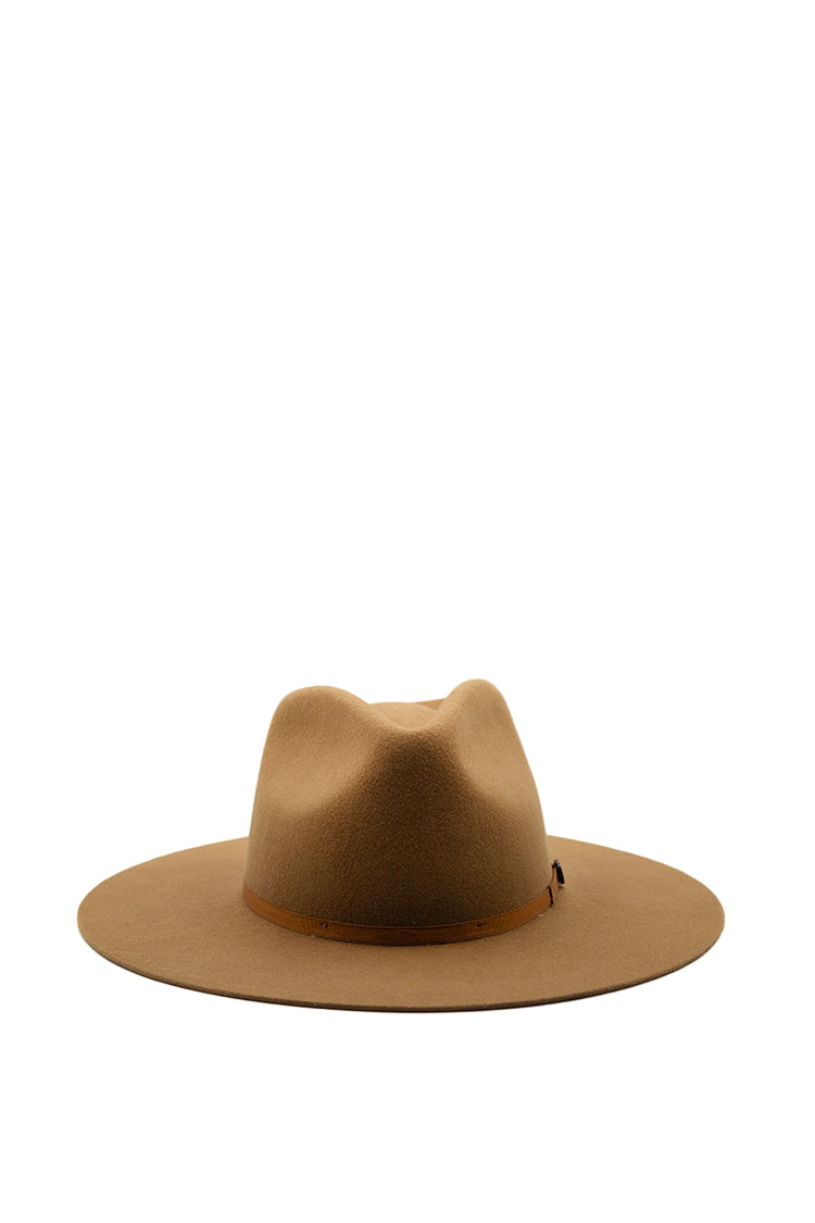 Fleastyle Camel fedora  short brim wool hat to customize at hat bar.