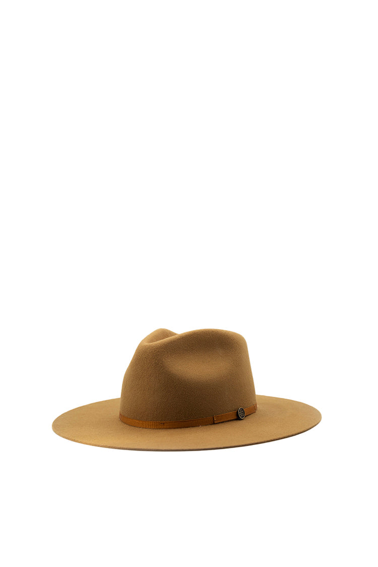Fleastyle Camel fedora  short brim wool hat to customize at hat bar.