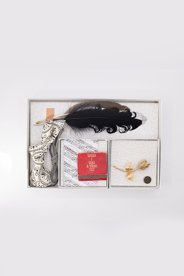 Hat Styling Kit - Rocker-Hat styling kit containing vintage hat accessories to customize a hat including a bandana, matchbook, feathers and vintage brooch-Wholesale-Fleastyle