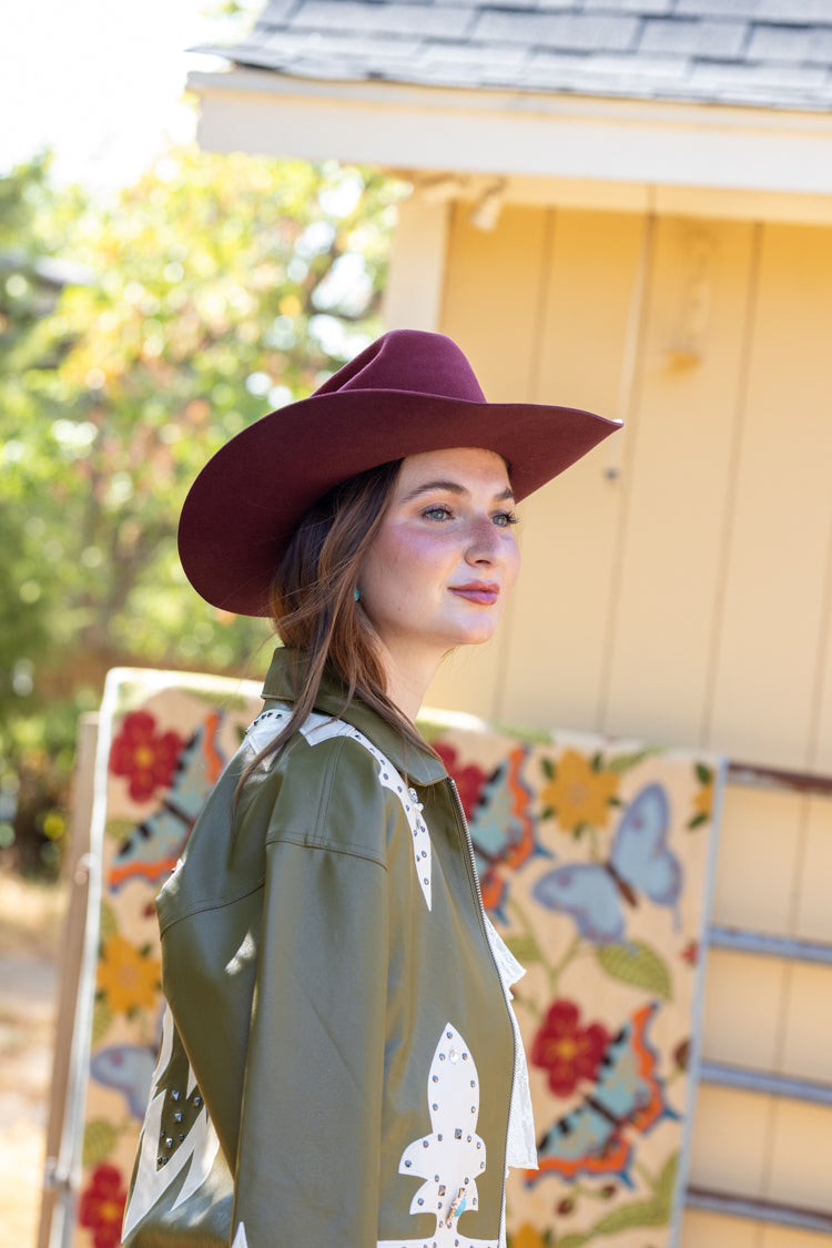 Rider Wool Cowboy Hat - Maroon