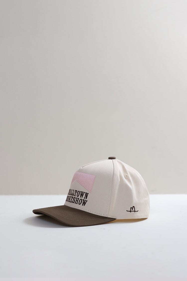 Small Town Smokeshow Trucker Hat - Blush/Olive