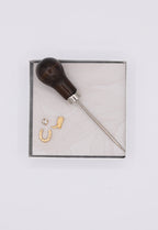 Western Hat Pin Kit - gold featuring an awl piercing tool and gold boot pin, gold horseshoe pin and rhinestone pins in various sizes to customize the brim or crown of a hat-FleaStyle