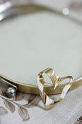 Vintage Shiny Gold Abstract Heart Brooch
