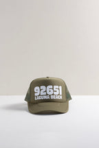 Laguna Zip Code Trucker Hat - Olive