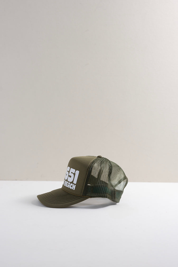 Laguna Zip Code Trucker Hat - Olive