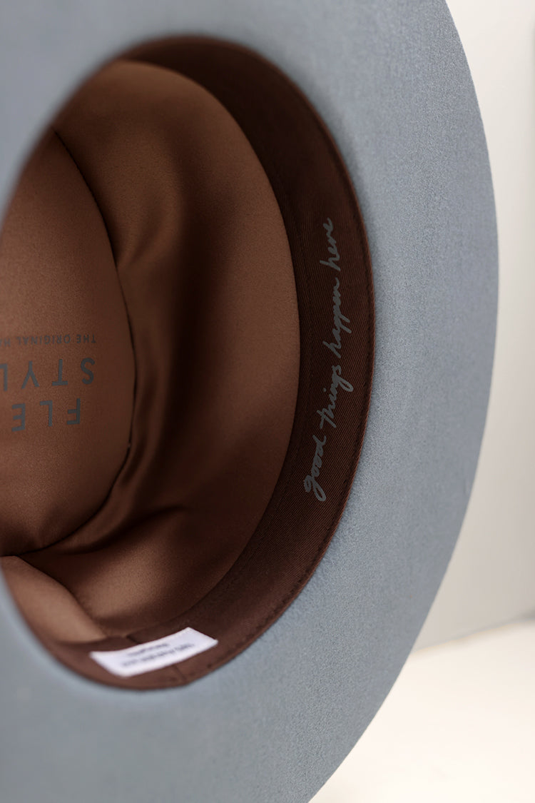 Lenny Wool Short-Brim Hat - Dusty Blue