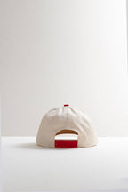 White and red cap with 'Smalltown Smokeshow' text -FleaStyle