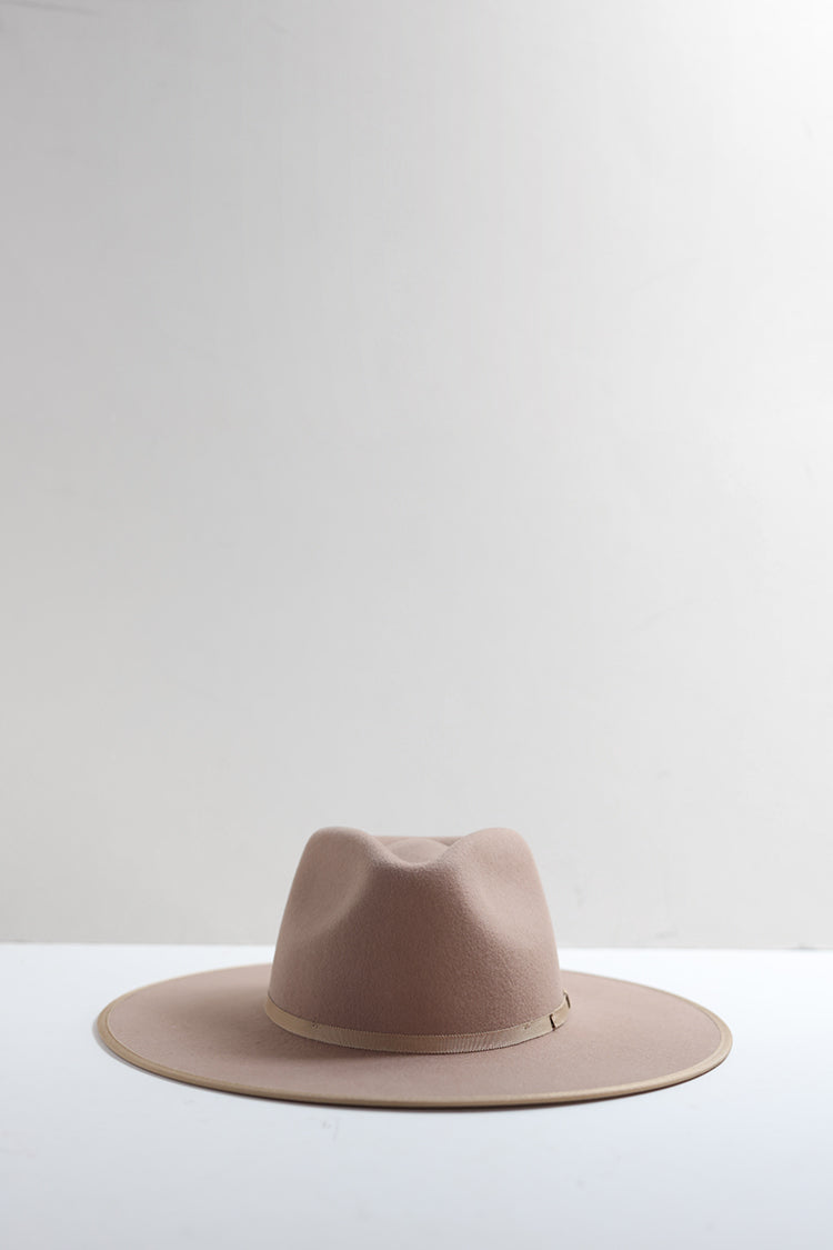 Stevie Wool Wide-Brim Hat - Beige