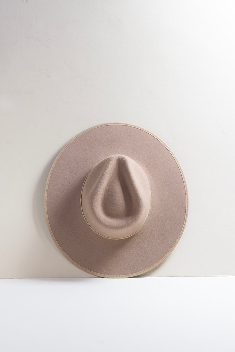 Stevie Wool Wide-Brim Hat - Beige
