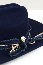 Rhinestone Chain with Suede Hat Band - Flea Style