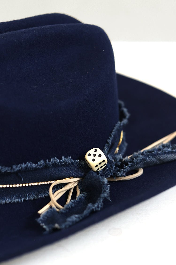 Rhinestone Chain with Suede Hat Band - Flea Style