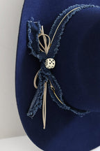 Rhinestone Chain with Suede Hat Band - Flea Style