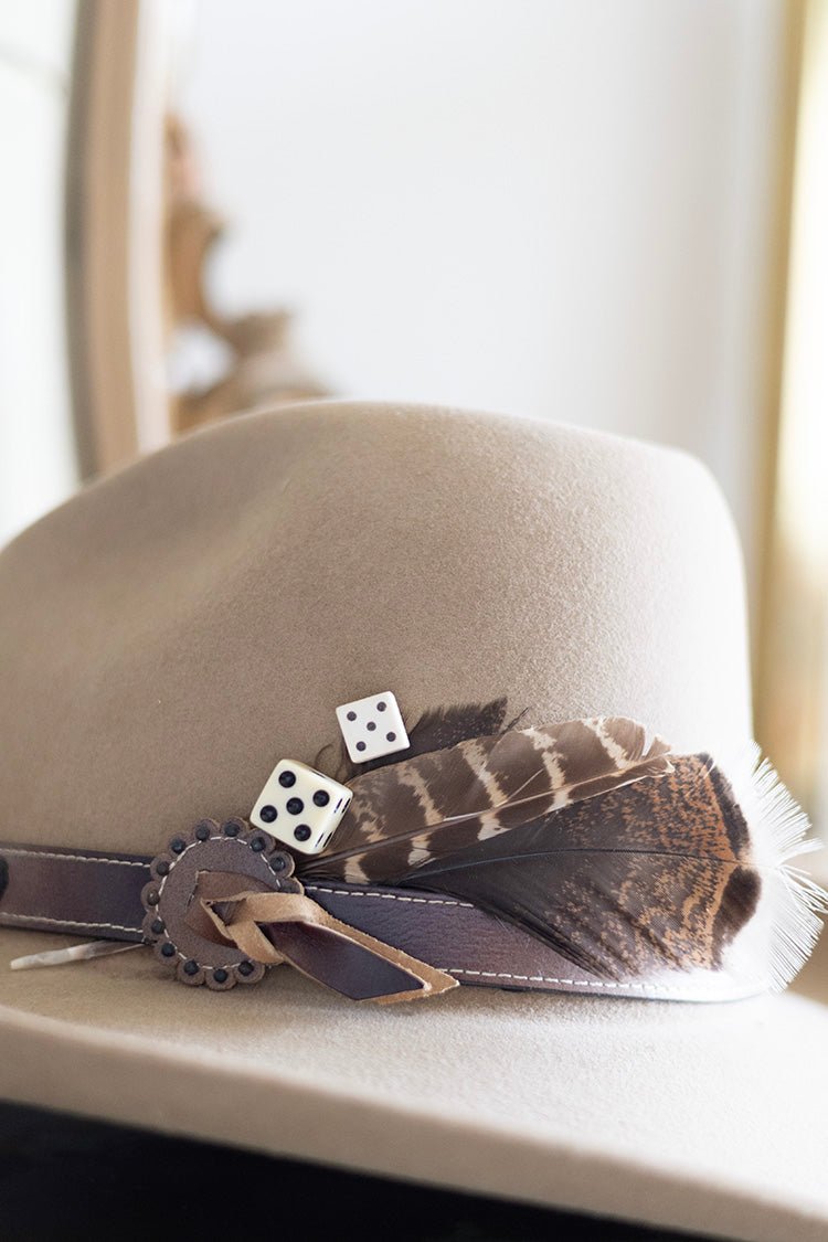 Vintage Dice Hat Pin - White - Flea Style